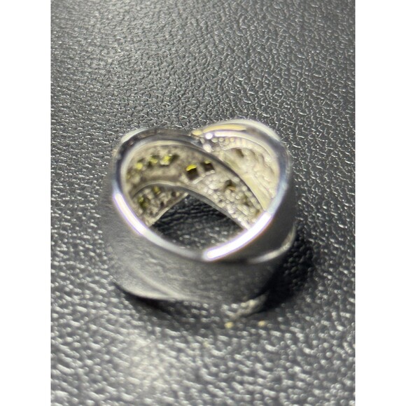 vintage 925 sterling silver , green peridot stones ring.7.5 size - Picture 8 of 9
